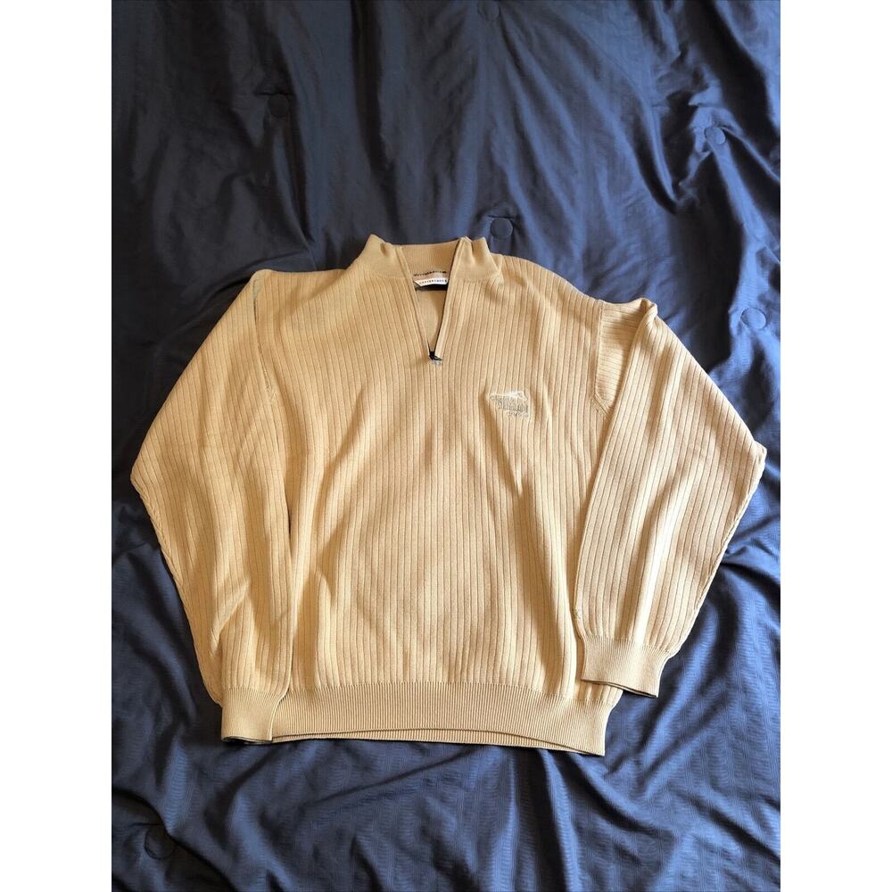 Men's Cutter & Buck Scottsdale Quarter Button Pullover Sweater Supima Cotton L